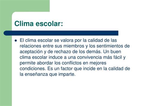 Ppt Clima Escolar Y Aprendizaje Powerpoint Presentation Id