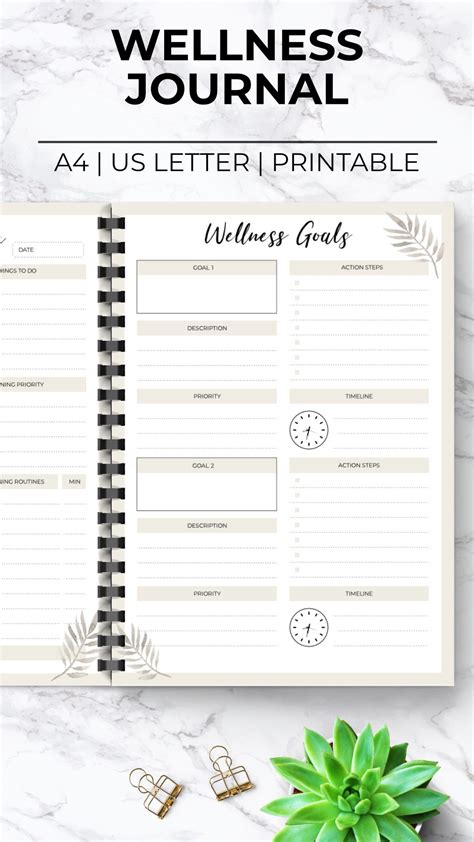 Printable Wellness Journal Printable Wellbeing Planner - Etsy | Journal printables, Planner ...