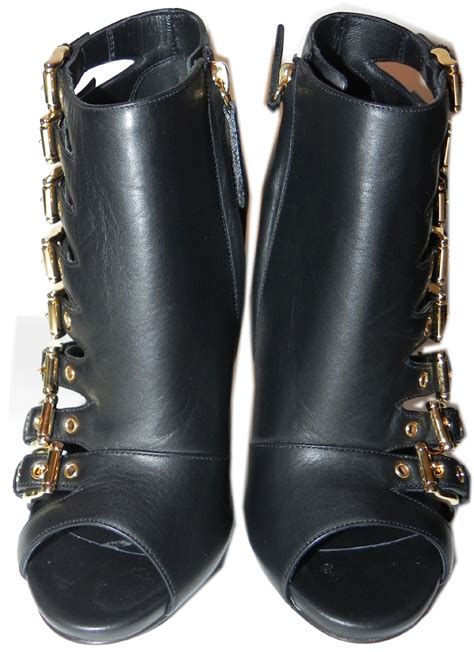 Giuseppe Zanotti Stileto Sandals Alien Boots Gold Buckles Booties