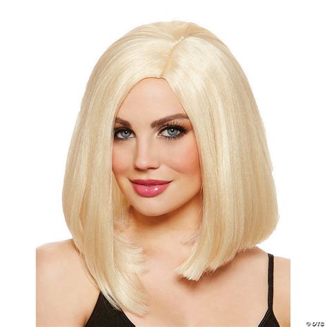 Adult S Blonde Blunt Lob Wig