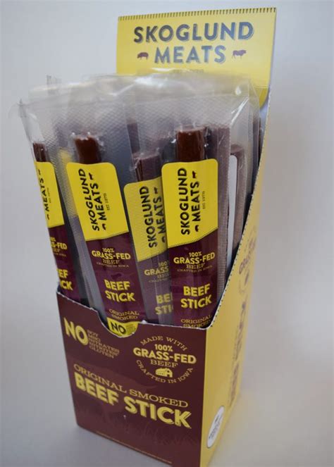 Original Grass Fed Beef Stick No Sugar 30 Count Skoglund Meats