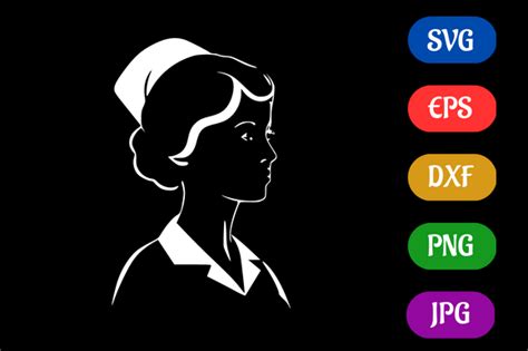 Nurse | Black and White Logo Vector Art Graphic by Creative Oasis · Creative Fabrica