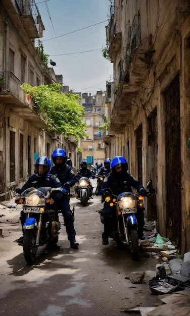 Premium Photo A Group Of People Riding Motorcycles Down A Street