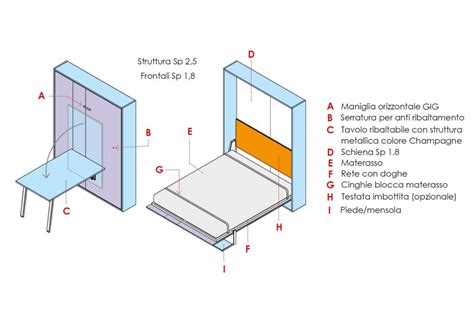 Click Letto Matrimoniale Salvaspazio Con Scrivania Ribaltabile
