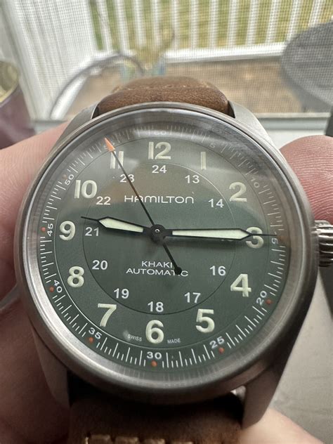 Hamilton Khaki Field Titanium (38mm) Green dial .. card dated 5/24 ...