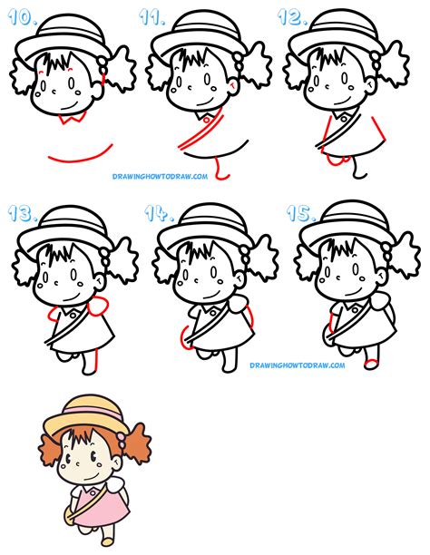 How to Draw Mei Kusakabe from My Neighbor Totoro (Cute / Kawaii / Chibi ...