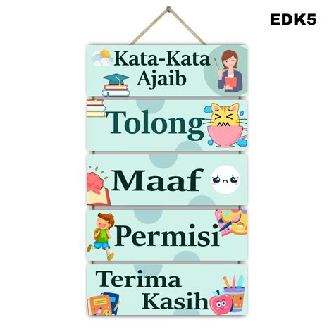 COD ☑️ Hiasan dinding EDUKASI kata kata ajaib 5 susun gantungan dinding