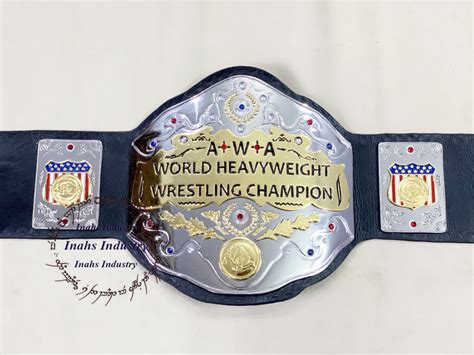 AWA World Heavyweight Championship Title Wrestling Leather Belt 4mm ...