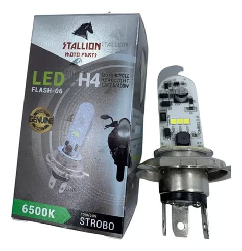 Lampada Farol Led H4 Modelo Strobo Moto 6500k Super Branca