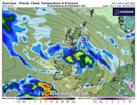 New Map Shows Exact Location Six Inches Of Snow To Blanket Britain In Six Day Blitz Weather