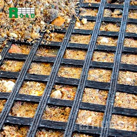 60 30 Kn Polyester Geogrid Uniaxial Geogrids PVC Bitumen Coating For