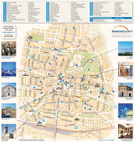 Brescia tourist attractions map - Ontheworldmap.com