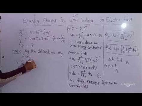 Gauss Law And Its Application Energy Stored In Unit Volume Of