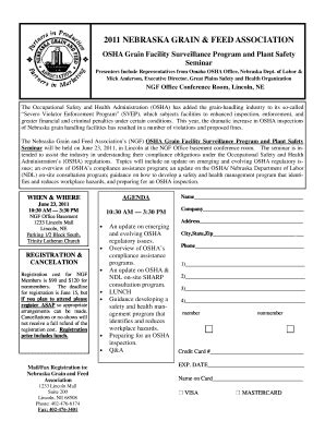 Fillable Online Negfa Osha Registration Form Nebraska Grain Feed