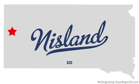 Map Of Nisland Sd South Dakota