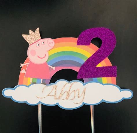 Peppa Pig Rainbow Cake Topper - Etsy