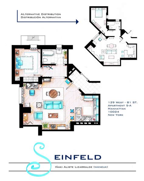 Jerry Seinfeld Apartment floorplan v2 by nikneuk on DeviantArt