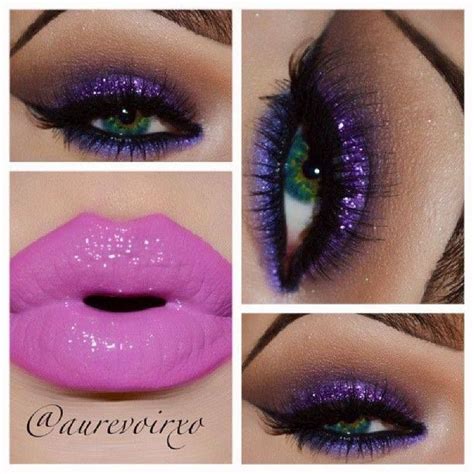 Purple Glitter Eye Makeup Make♡up Pinterest