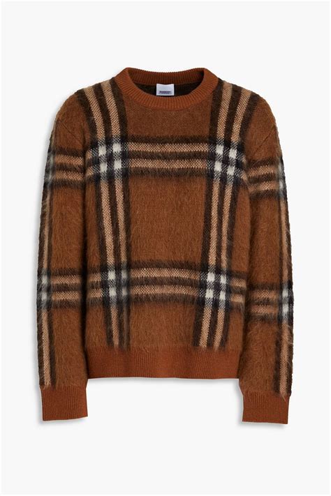 BURBERRY Checked Jacquard Knit Sweater THE OUTNET