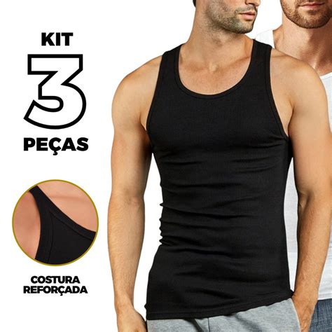 Kit Regata Masculina Modelo Americano Canelada Justa Costura