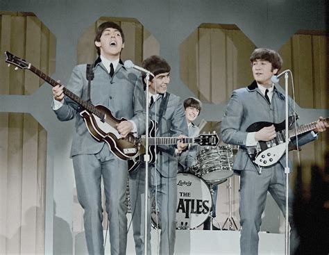 The Beatles 2nd Appearance On Ed Sullivan Show 21664 Colorized