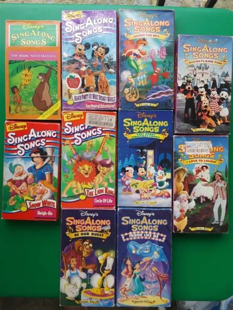 DISNEY SING ALONG Songs VHS Lot Set Aladdin, Lion King & Little Mermaid ...