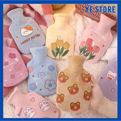 Cute Hot Water Bag Large Capacity Plush Baby Velvet Warm Water Bag Water Injection Hot Water Bag