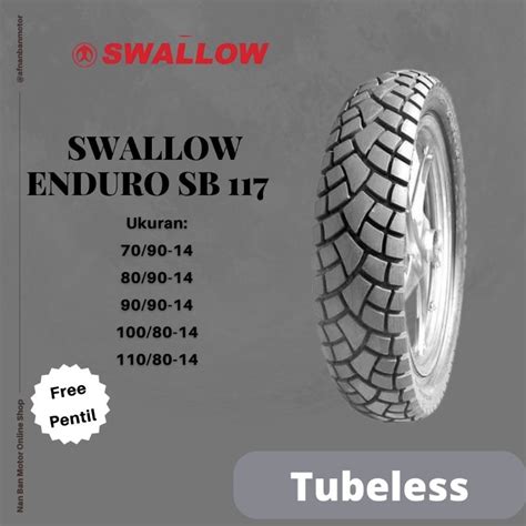 Jual BAN MOTOR SWALLOW STREET ENDURO SB 117 UKURAN 100 80 14 110 80