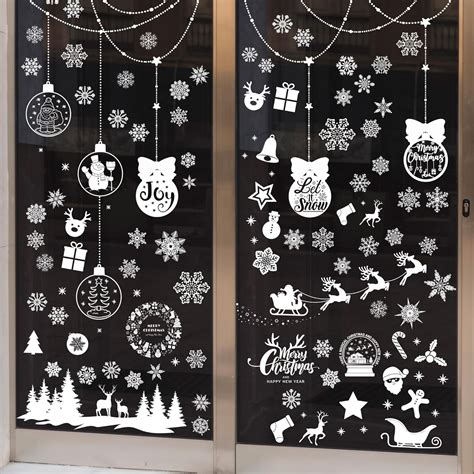 Pegatinas de Navidad para ventanas de nieve calcomanías para