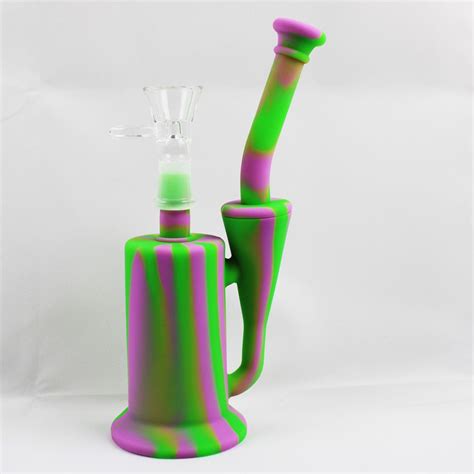 2021 Silicone Glass Water Bubbler Pipes 8 Unbreakable Portable Wax Oil