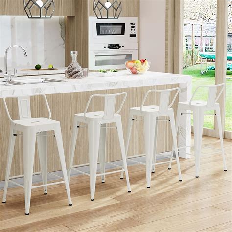 Amazon Yongchuang Metal Bar Stools With Backs Set Of Indoor