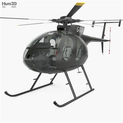 MD Helicopters MD 500 with Cockpit HQ interior 3D model - Download ...