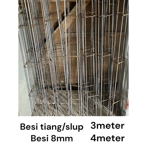 Jual Besi Tiang Besi Slup 8mm X 3meter 8mm X 4meter Besi Slop