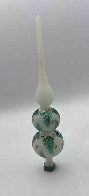 Vintage Christmas Classics Hand Decorated Glass Ornament Topper Made In