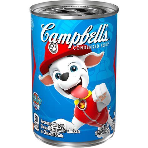 Campbells Condensed Kids Soup Nickelodeon Paw Patrol Puppy Shaped