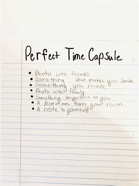 Perfect Time Capsule Recipe