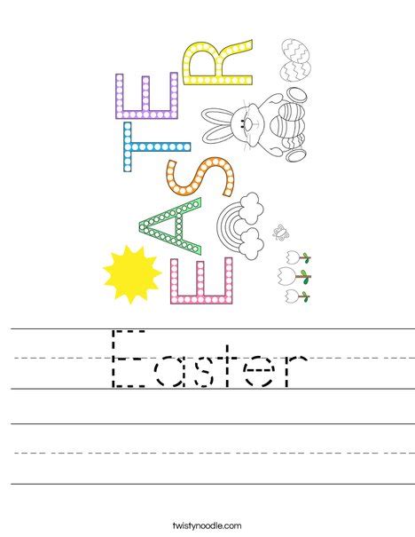 Easter Worksheet Twisty Noodle