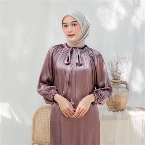 Jual LUNA DRESS GAMIS WANITA CRADENZA SHIMMER SILK MEWAH HARI RAYA