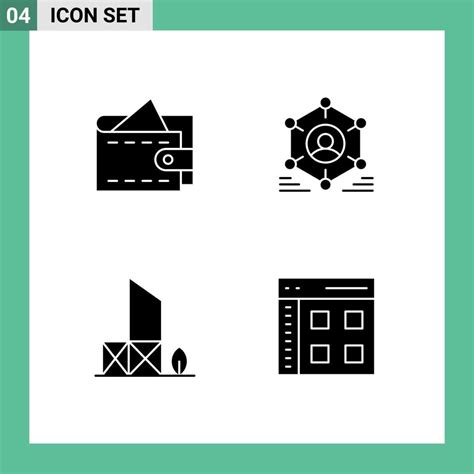 Set Of Commercial Solid Glyphs Pack For Cash Beach Network People