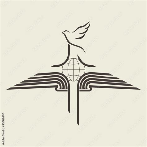 Church logo. Globe, cross, open Bible, icon, mission trip, missions ...