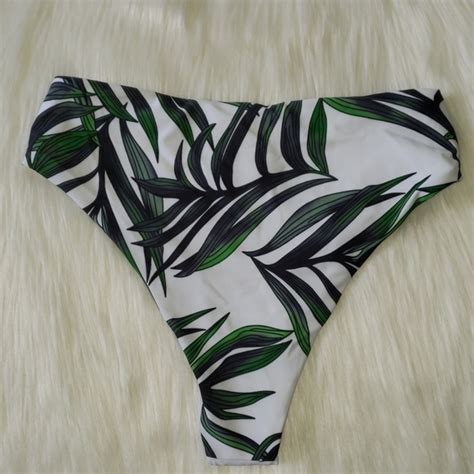 Swim Leaf Print Bandeau High Waisted Bikini Set Poshmark
