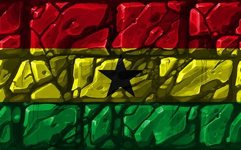 Bandera de ghana países africanos de brickwall símbolos nacionales