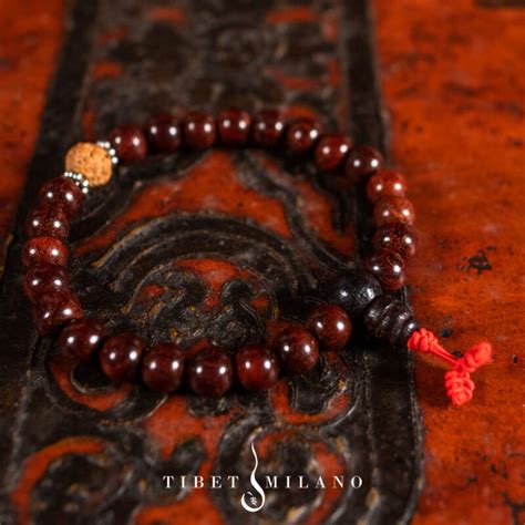 Mala Braccialetto Sandalo Rosso E Rudraksha Tibet Milano