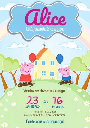 Fazer convite online convite digital Aniversário Peppa Pig