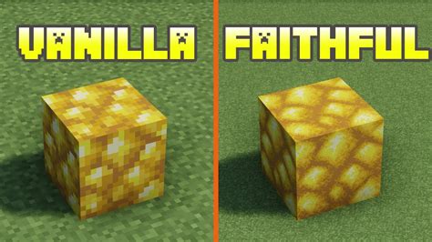 Vanilla Vs Faithful 64x Texture Comparison Youtube