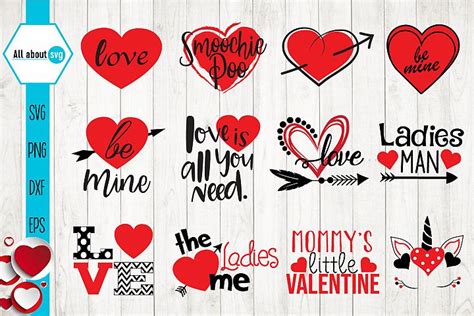 Valentines Day Svg, Love Quotes Bundle Svg