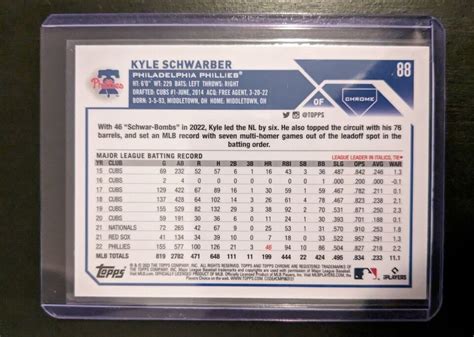 Topps Chrome Sepia Refractor Kyle Schwarber Philadelphia Phillies