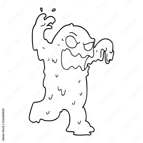 line drawing cartoon slime monster Stock Vector | Adobe Stock