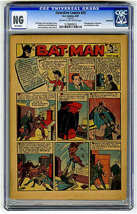 Comicsvalue Detective Comics 28 CGC NG COVERLESS 2nd Appearance