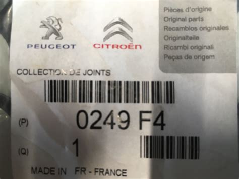 Citroen/Peugeot, Прокладка клапанной крышки (комплект), 0249F4 ...